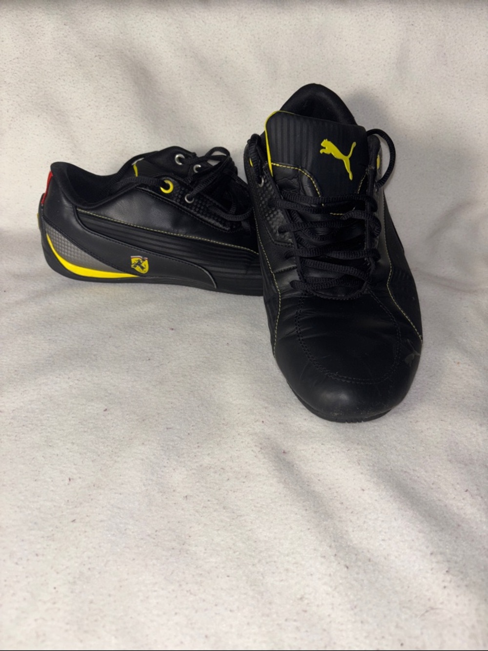 Puma Black and Yellow Men's Low-Profile Sneakers